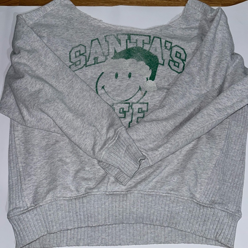 Aerie Grey “Santa’s BFF” Sweater XS